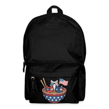 Ramen Cat Noodles Cute Independence Day 4th of - Backpack - black - Front