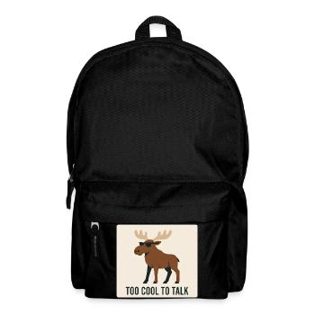 Cooler Elch mit Sonnenbrille und Text - Rucksack - Schwarz - Vorne