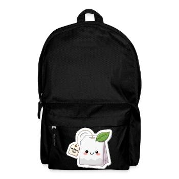 Kawaii Herbal Tea Bag Illustration - Backpack - black - Front