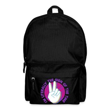 ASL Dolmetscher Gebärdensprache - Rucksack - Schwarz - Vorne