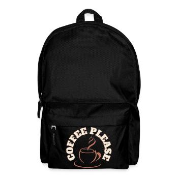 Coffee Please Round Logo - Backpack - black - Front