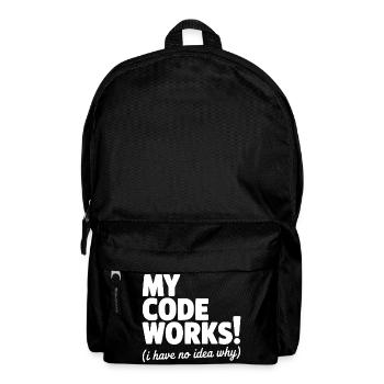 My Code Works! (I Have No Idea Why) - Backpack - black - Front