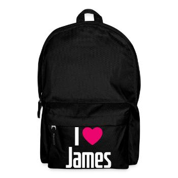 I Love James Pinkes Herz Ich liebe James - Rucksack - Schwarz - Vorne