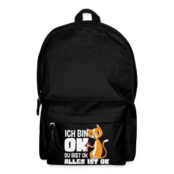 I'm OK You're OK Everything's OK Cat - Backpack - black - Front