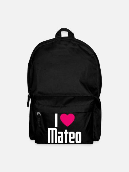 I Love Mateo Pinkes Herz Ich liebe Mateo - Rucksack - Schwarz