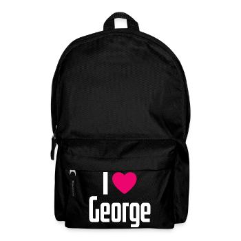 I Love George Pink Heart I Love George - Backpack - black - Front