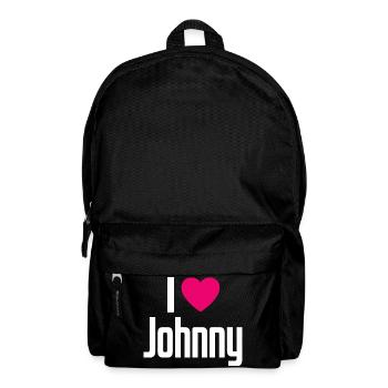 I Love Johnny Pinkes Herz Ich liebe Johnny - Rucksack - Schwarz - Vorne