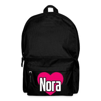 I Love Nora Pinkes Herz Ich liebe Nora - Rucksack - Schwarz - Vorne