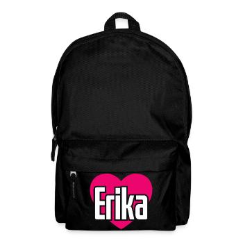 I Love Erika Pink Heart I Love Erika - Backpack - black - Front