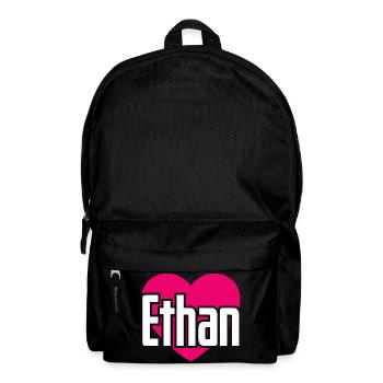 I Love Ethan Pinkes Herz Ich liebe Ethan - Rucksack - Schwarz - Vorne