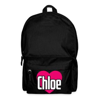 I Love Chloe Pinkes Herz Ich liebe Chloe - Rucksack - Schwarz - Vorne