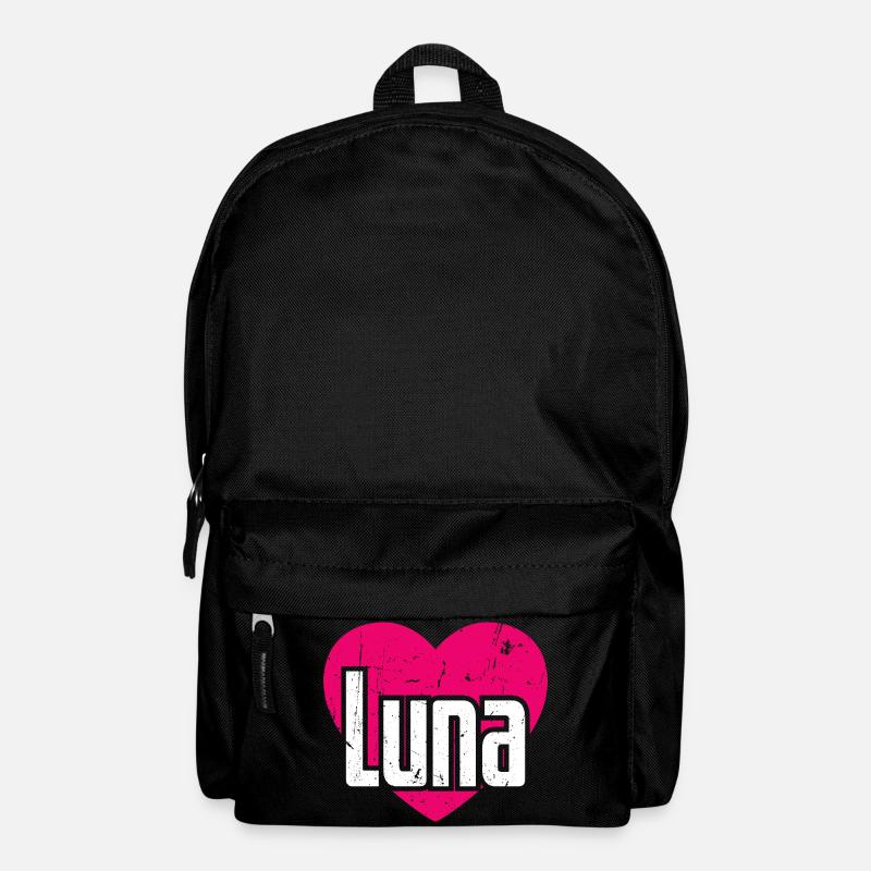 I Love Luna Pinkes Herz Ich liebe Luna - Rucksack - Schwarz