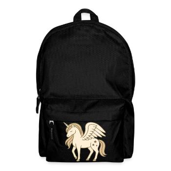 Niedliches geflügeltes Einhorn mit Sternen und Pastellmähne - Rucksack - Schwarz - Vorne