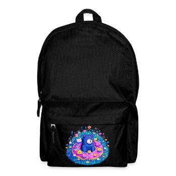 Bear bathing fun in the sea of flowers - Backpack - black - Front