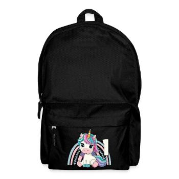 1er anniversaire Licorne Arc-en-ciel Mignon Mignon - Sac à dos - noir - Devant