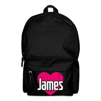 I Love James Pinkes Herz Ich liebe James - Rucksack - Schwarz - Vorne
