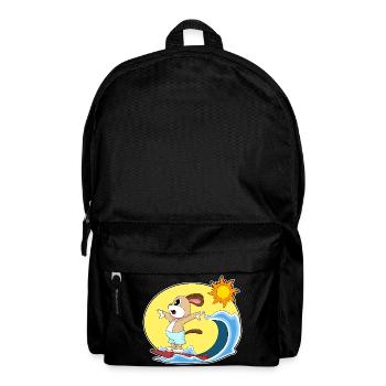 Dog Surfing Surfboard Summer - Backpack - black - Front