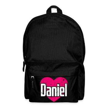 J’aime Daniel Pink Heart J’aime Daniel - Sac à dos - noir - Devant