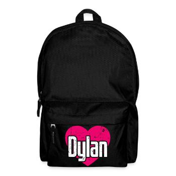 I Love Dylan Pinkes Herz Ich liebe Dylan - Rucksack - Schwarz - Vorne