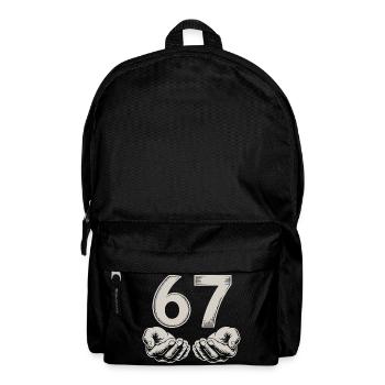 Drôle 67 Meme Mains Gen Alpha Humour - Sac à dos - noir - Devant