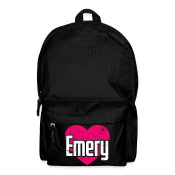I Love Emery Pink Heart I Love Emery - Backpack - black - Front