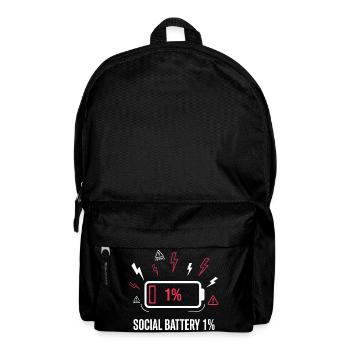 Social Battery 1% Akku - Rucksack - Schwarz - Vorne