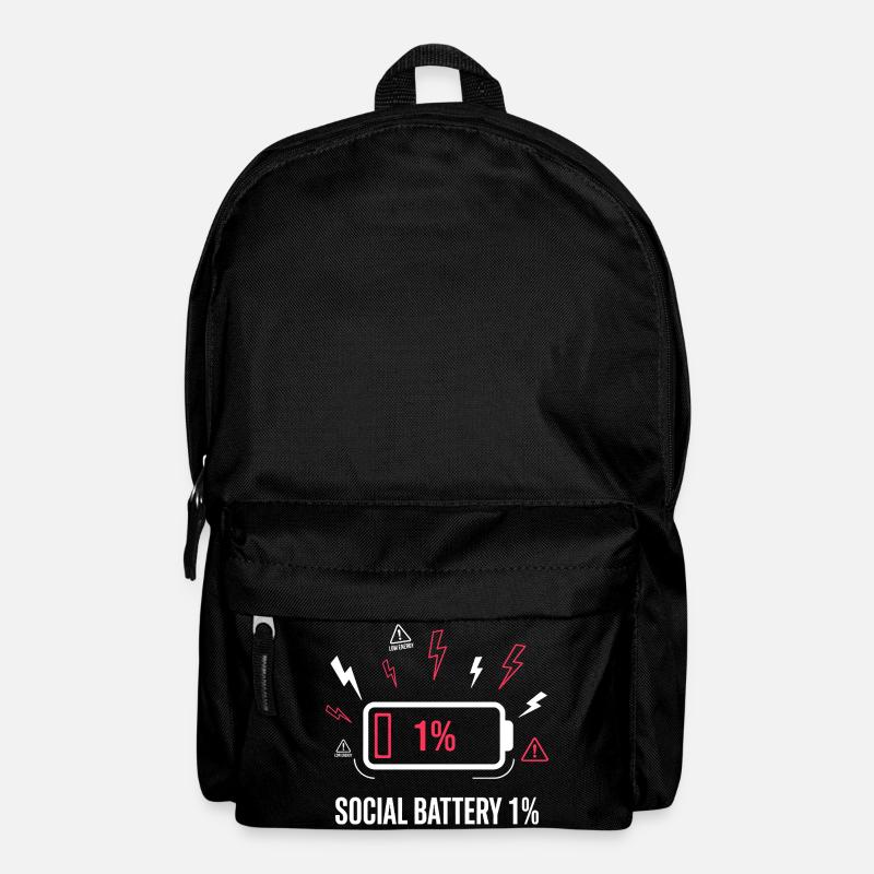 Social Battery 1% Akku - Rucksack - Schwarz