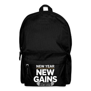 Nouvelle année : nouveaux gains – Même dicton de la salle de sport - Sac à dos - noir - Devant