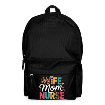 Wife Mom Nurse Leopard - Rucksack - Schwarz - Vorne