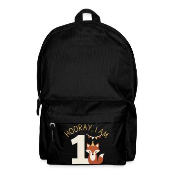 Hooray I'm 1 Sweet Fox Birthday - Backpack - black - Front