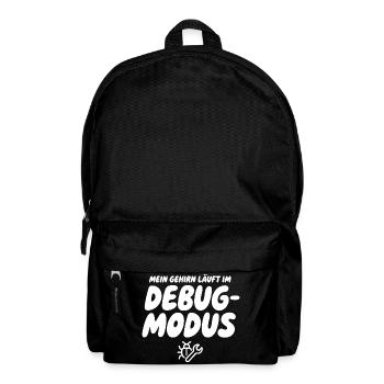 Brain in Debug Mode – Humor Graphics - Backpack - black - Front