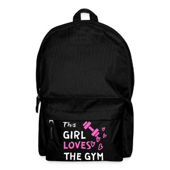Girl loves gym - Backpack - black - Front