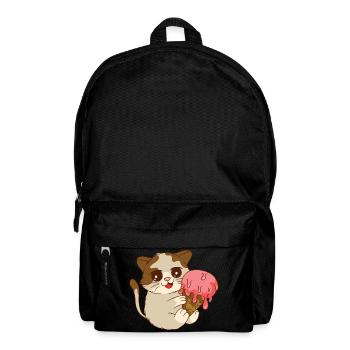 Le chat mange de la glace - Sac à dos - noir - Devant