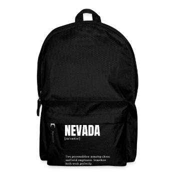 Nevada Duality: Bold Typography Print - Backpack - black - Front