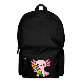 Kawaii dragon with fireworks axolotl - Backpack - black - Front