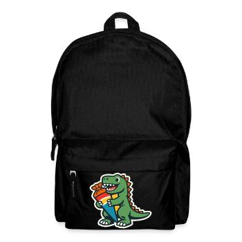 Schulkind Dino Einschulung Geschenk - Rucksack - Schwarz - Vorne