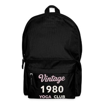 Vintage 1980's Yoga Club Retro Birth Year Vintage - Backpack - black - Front