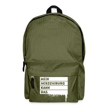Herzchirurg als Handwerker - Rucksack - Olivgrün - Vorne