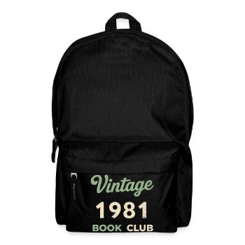 Vintage 1981 Book Club Retro Geburtsjahr Geschenk - Rucksack - Schwarz - Vorne