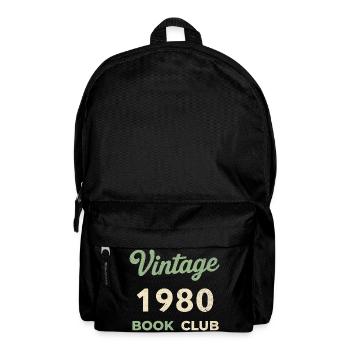 Cadeau vintage de l’année rétro de naissance du club de lecture des années 1980 - Sac à dos - noir - Devant