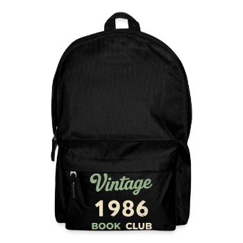 Vintage 1986 Book Club Retro Birth Year Gift - Backpack - black - Front