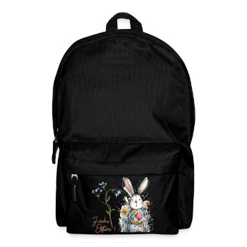 Easter bunny with colorful eggs - Backpack - black - Front