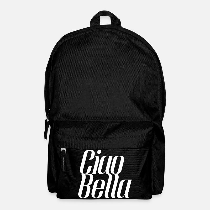 Ciao Bella Italien Spruch – Minimal Typo Design - Rucksack - Schwarz