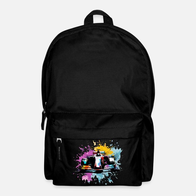 Colorful Splash Art Rush Race Car Driver Racing - Backpack - black
