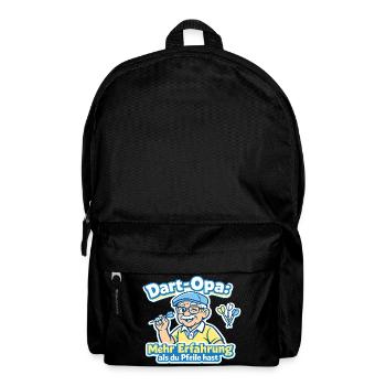 Dart-Opa: Mehr Erfahrung als Pfeile - Rucksack - Schwarz - Vorne