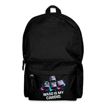 Funny Gaming Keyboard WASD My Cardio Gamer - Backpack - black - Front