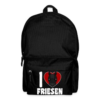 Ich liebe Friesen - Pferdeherz - Rucksack - Schwarz - Vorne