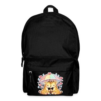 Cuddly giraffes under rainbow - Backpack - black - Front