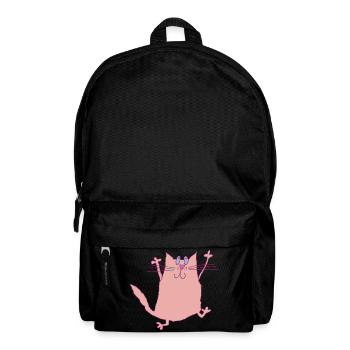 Crazy Cat in Pink - Backpack - black - Front