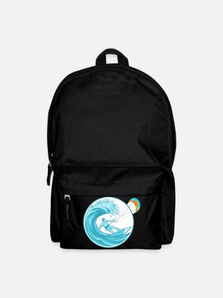 Kitesurfing Ocean Wave - Extreme Water Sports - Backpack - black